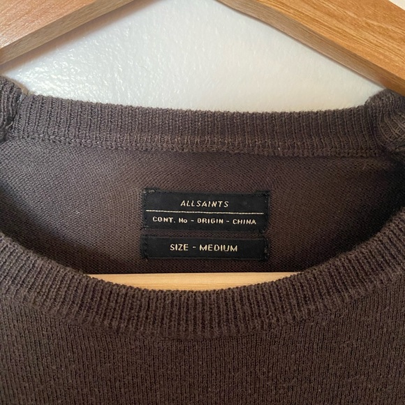 Allsaints Contrast Cotton Sweater - Picture 2 of 4